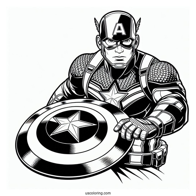 Captain America Coloring Page