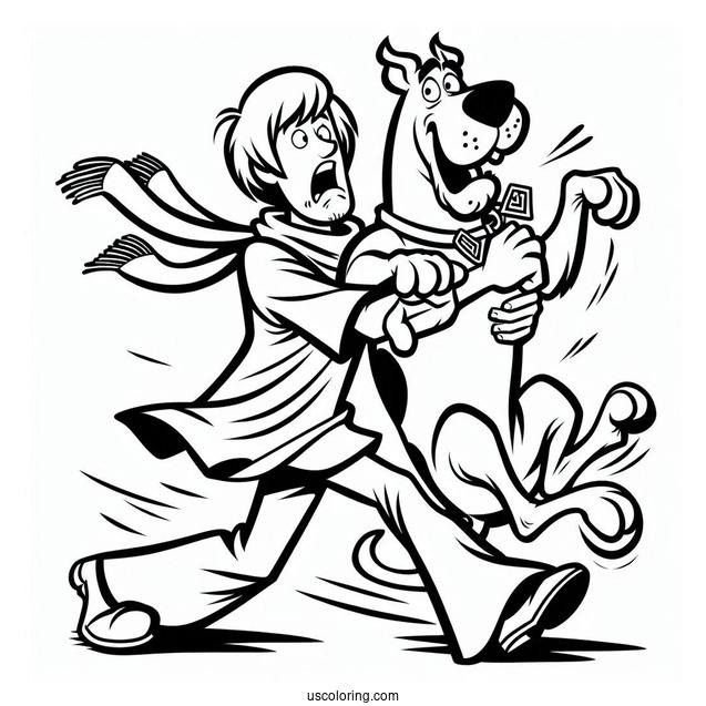 Scared Scooby-Doo Being Held By Shaggy