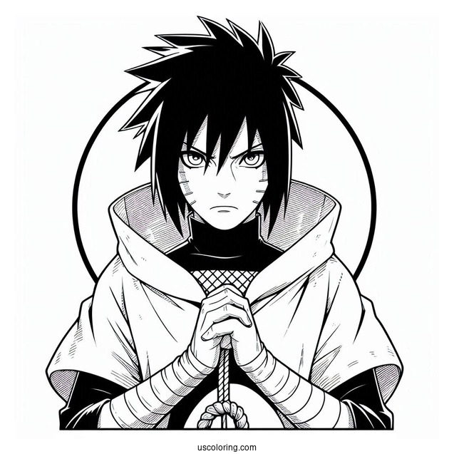 Uchiha Sasuke Coloring Page Using Kusanagi In Boruto
