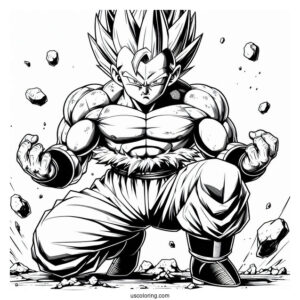 Intense Tien Shinhan in Battle Stance Dragon Ball Z Coloring Page