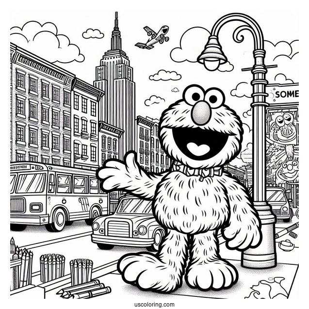 Detailed Sesame Street Poster Coloring In