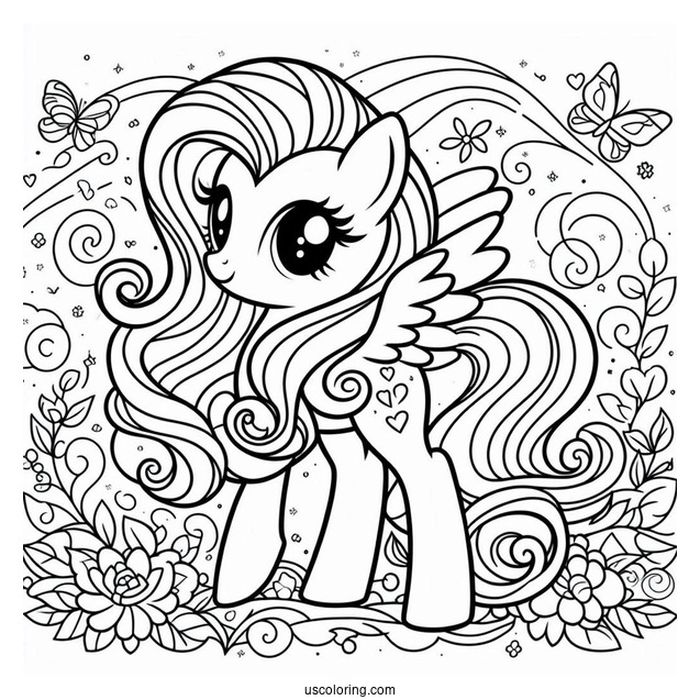 Coloring Page of Fluttershy from My Little Pony