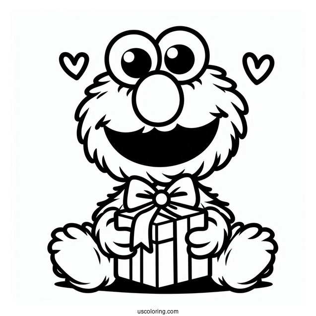 Easy Outline Of Elmo To Color For Preschoolers