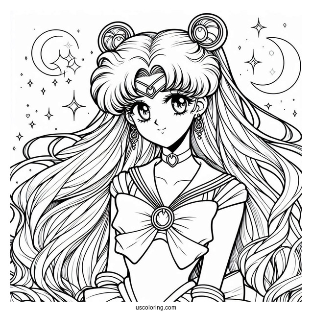 Easy Sailor Guardians Coloring Sheet