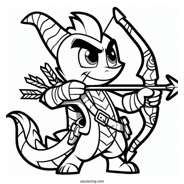Sypro Coloring Page Hunter With Bow And Arrow
