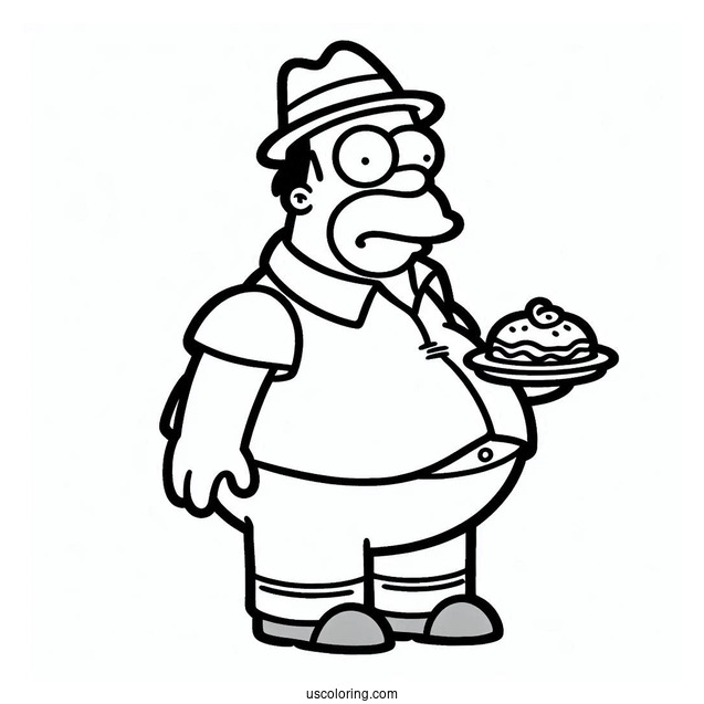 Simpsons Coloring Pages Of Simpsons Fat Tony