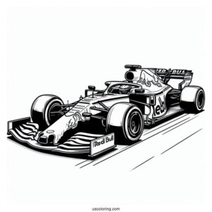 Red Bull RB16B F1 Coloring Page Race Car