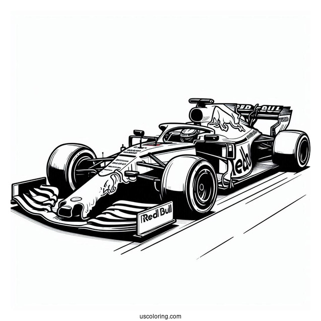 Red Bull RB16B F1 Coloring Page Race Car