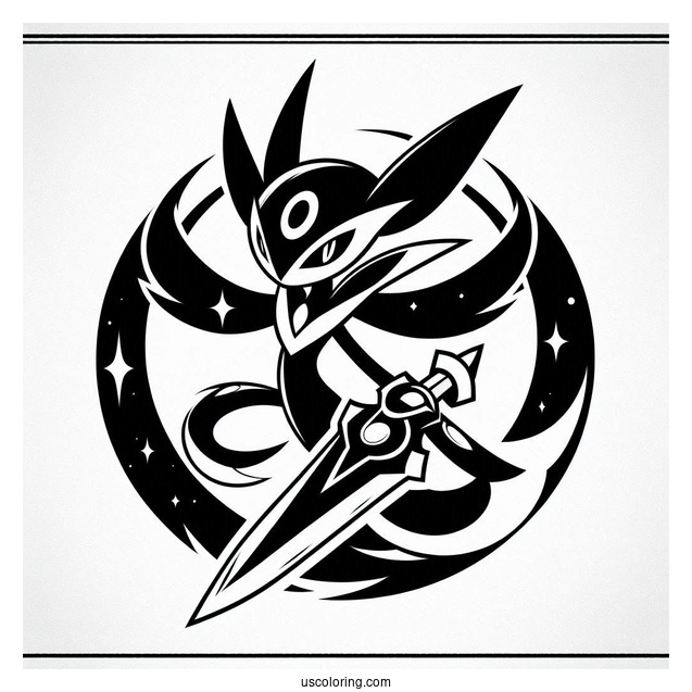 Greninja Shadow Knife Pokemon Card Coloring Page For Kids