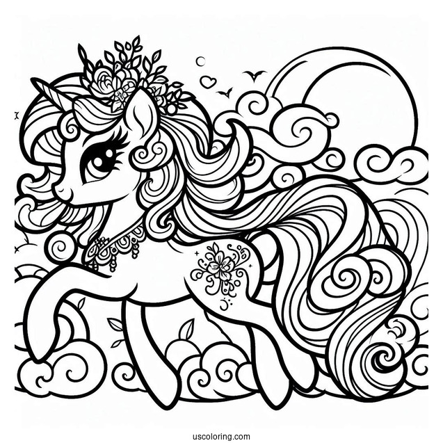 Easy Rarity Coloring Page For Preschoolers