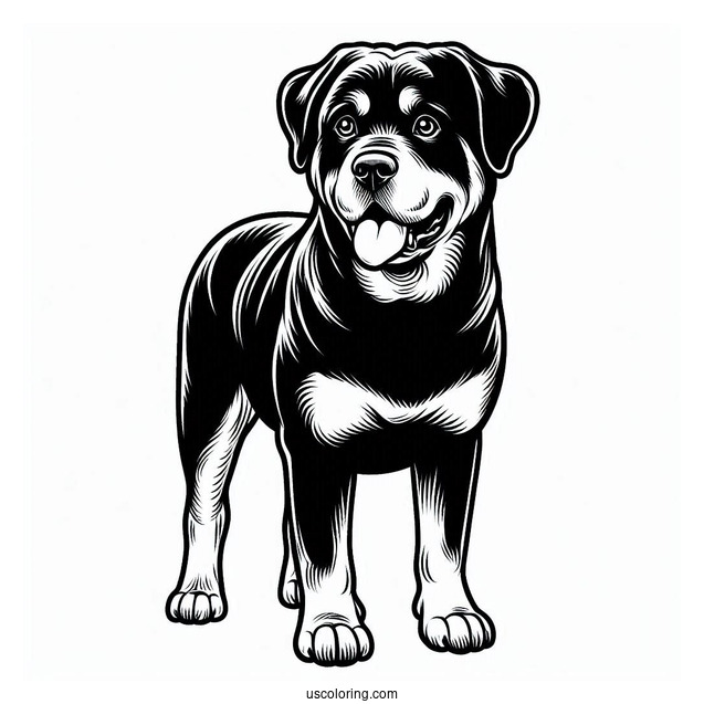 Rottweiler Dog Coloring Page