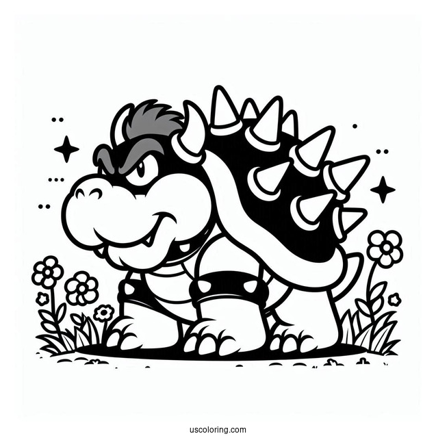 Dark Bowser Coloring Page