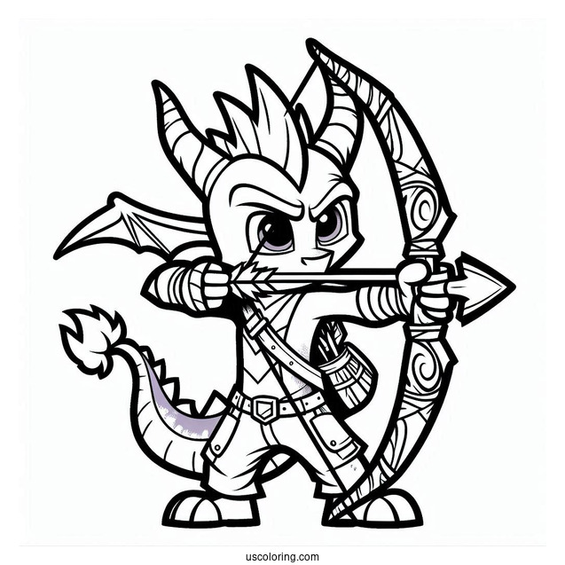 Sypro Coloring Page Hunter With Bow And Arrow
