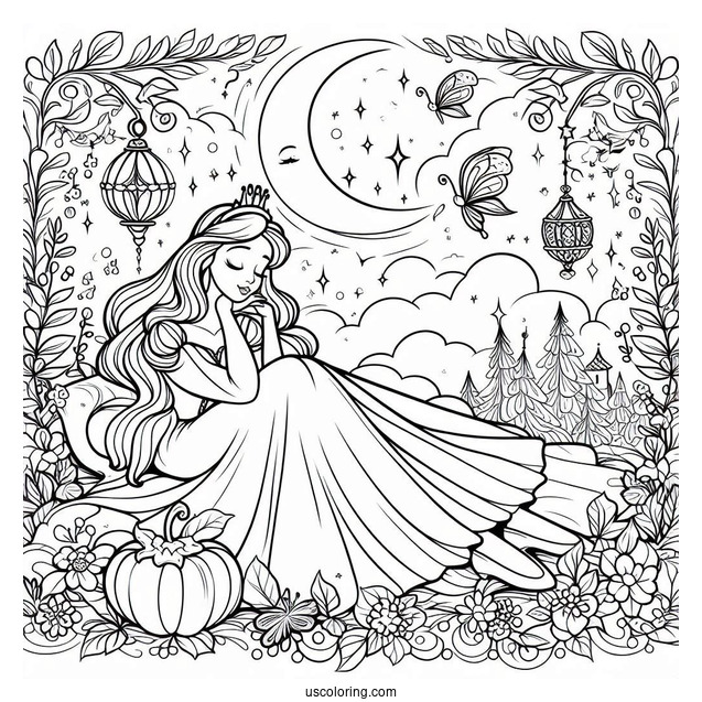 Sleeping Beauty Coloring Page Of Fairy Godmother Fauna For Preschoolers