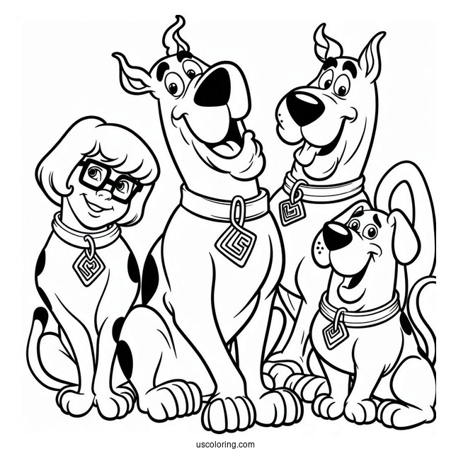 Scooby-Doo Dog With Friends Coloring Sheet