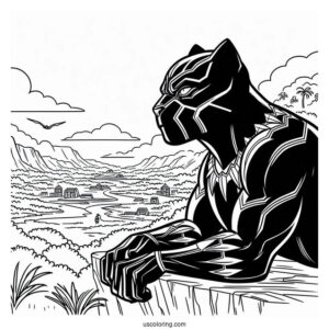Black Panther Looking Over Wakanda