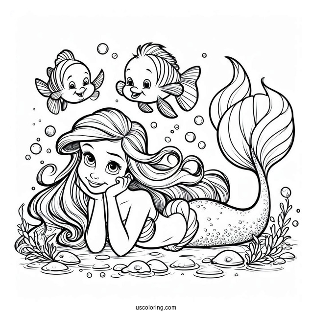 The Little Mermaid Ariel, Sebastian, And Flounders