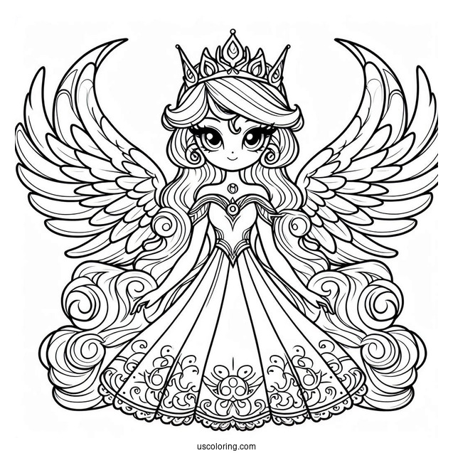 Beautiful Princess Luna Coloring Page With Wings Spread