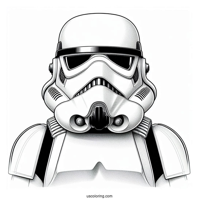 Realistic Stormtrooper Coloring Page Front View