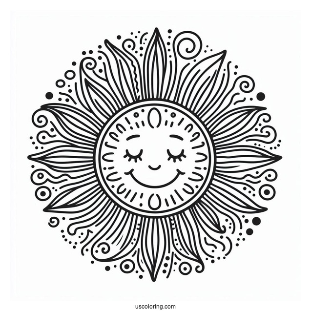 Sun With Big Sun Rays To Color