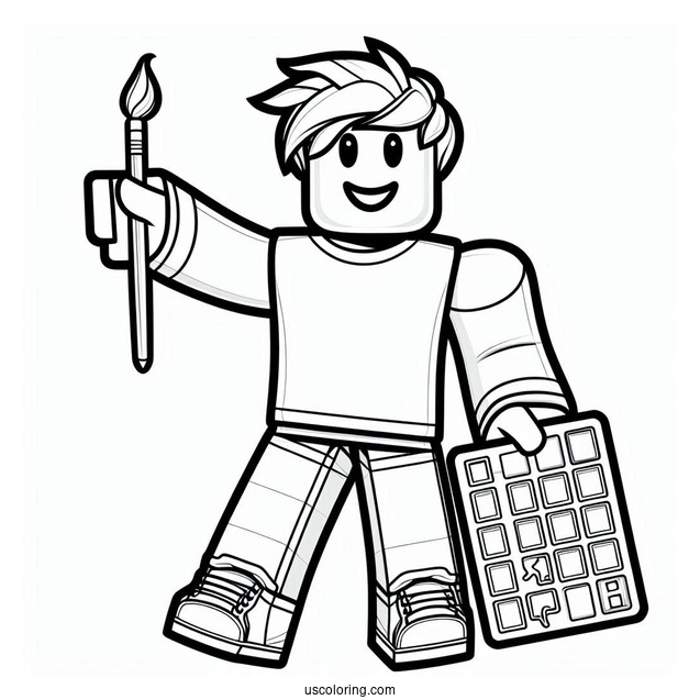 Roblox Guy Coloring Page For Kids
