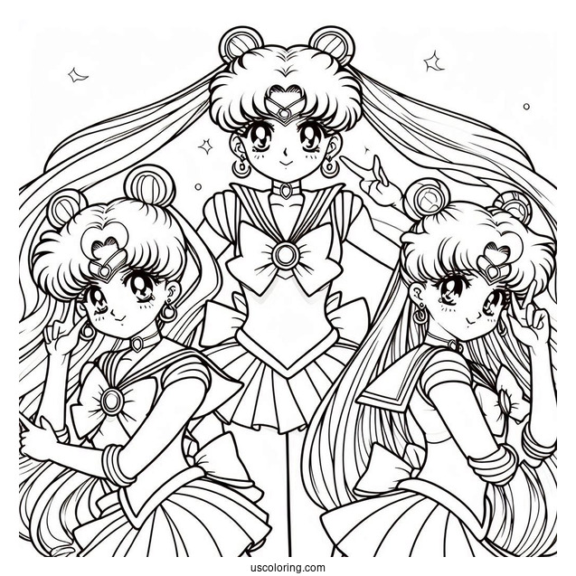 Coloring Sheet Of Sailor Moon Iconic Pose