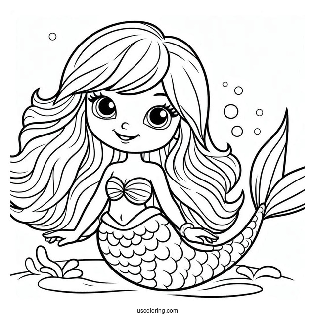 Mermaid Dora Coloring Page For Kids