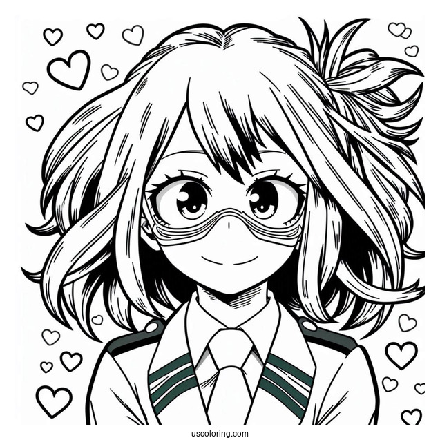 My Hero Academia Coloring Page Of Tsuyu Asui For Preschoolers