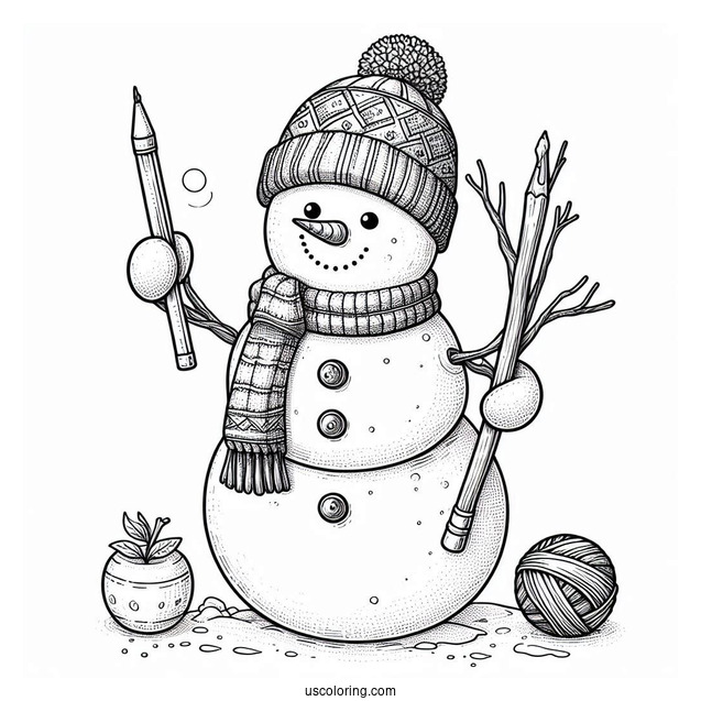 Realistic Looking Snowman Being Made By Kids