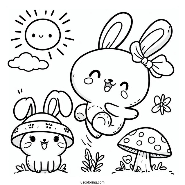 Sunny Bunnies Coloring Page Of Easy Big Boo Jumping For Preschoolers