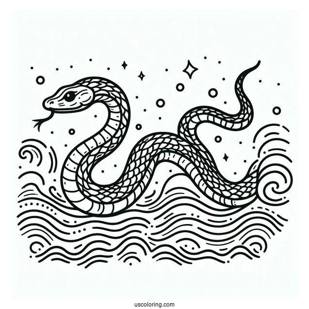 Sea Snake Swimming In Ocean