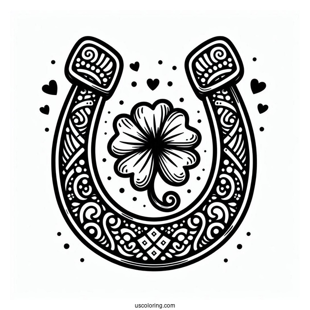 St Patrick_s Day Lucky Horseshoe To Color