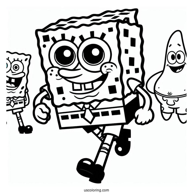 Detailed Minecraft SpongeBob Coloring Page