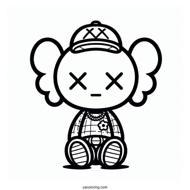 Hippie Dissected KAWS Coloring Page Companion