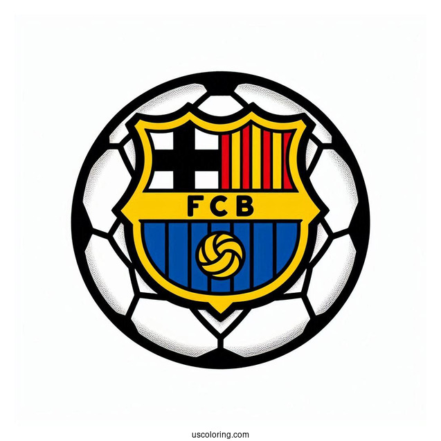 FC Barcelona Logo To Color