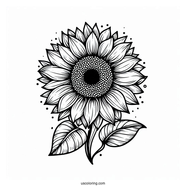 Artistic Sunflower Coloring Sheet