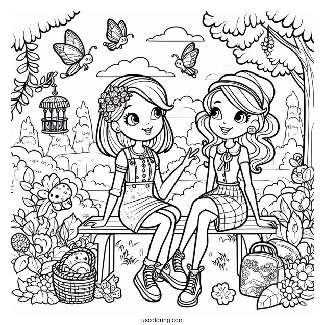 Polly Pocket Coloring Page Hanging Out With Shani Smith And Lila Draper