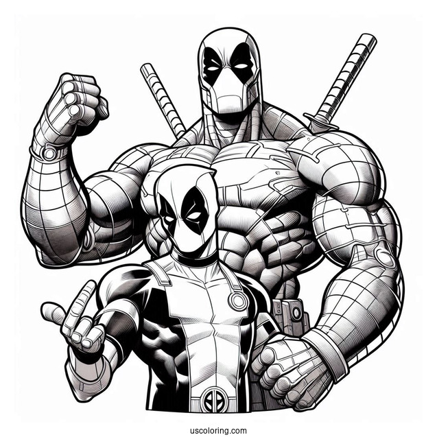 Deadpool And Colossus To Color