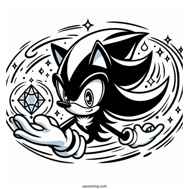 Shadow Coloring Page Tossing The Chaos Emerald