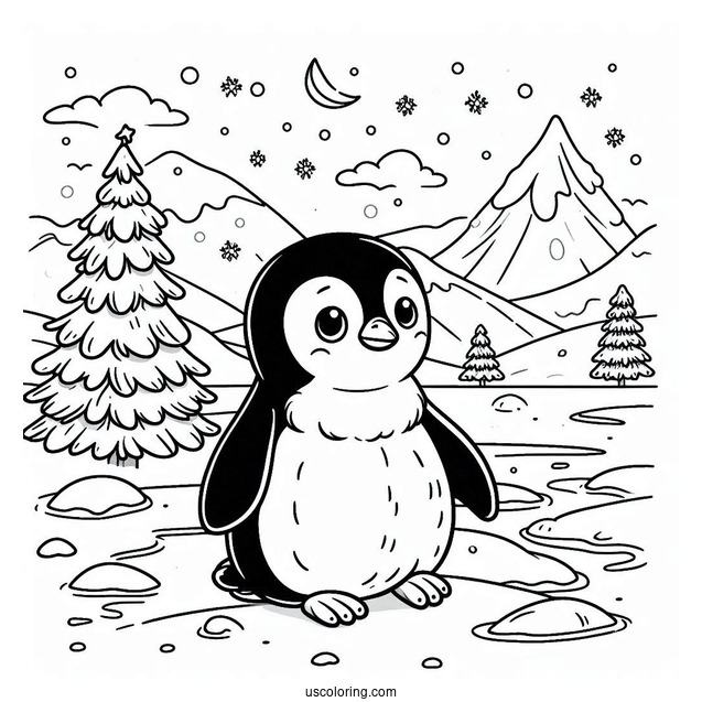Adelie Penguin Coloring Page