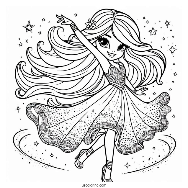 Easy Shimmer And Shine Coloring Page Dancing Outline