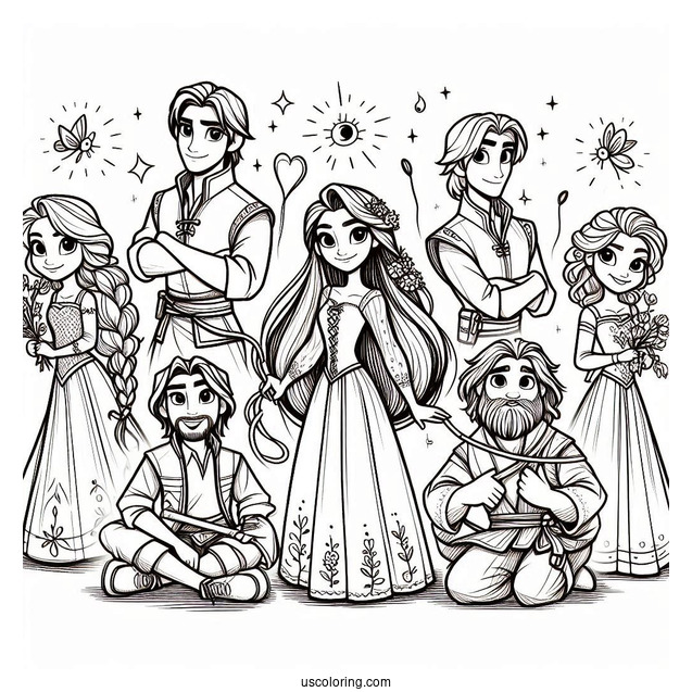 Characters From Tangled Movie To Color