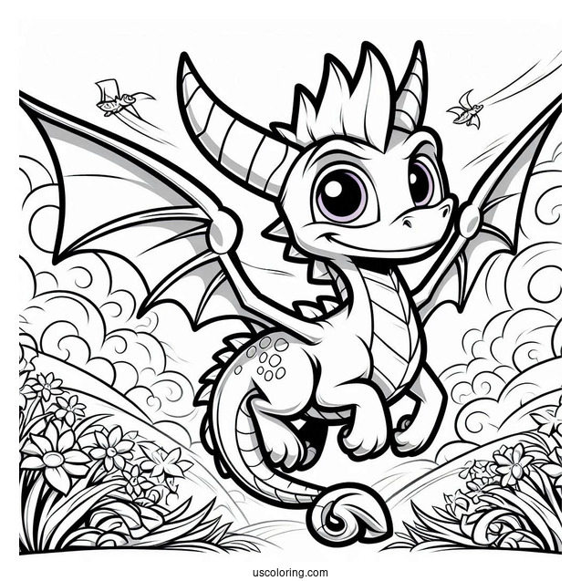 Sypro Coloring Page Flying In The Sky