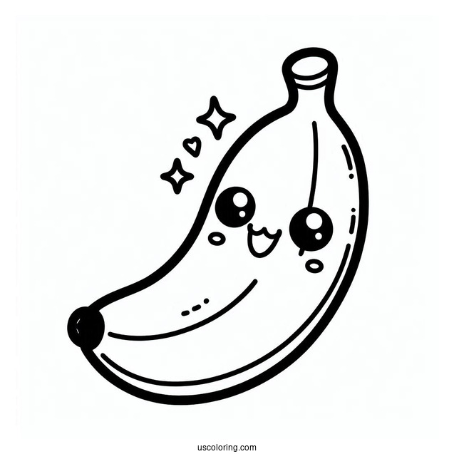 Cute Smiling Kawaii Banana Coloring
