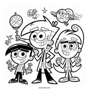 Nickelodeon Coloring Page Of The Fairly OddParents For Kids