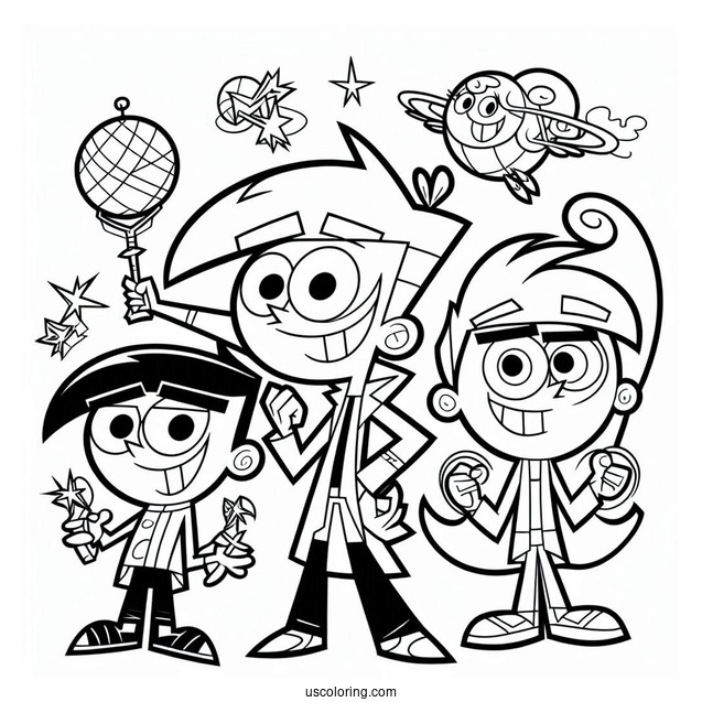 Nickelodeon Coloring Page Of The Fairly OddParents For Kids