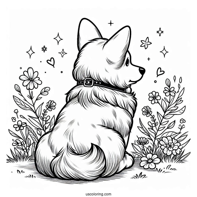 Back View Of Cute Corgi