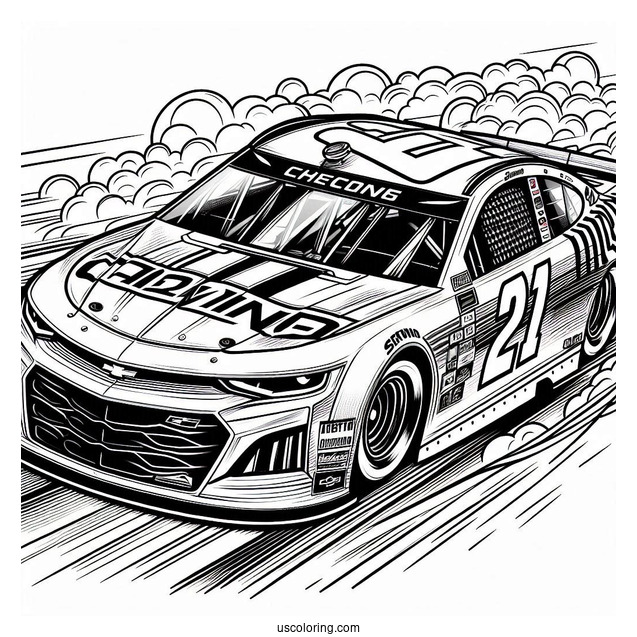 Detailed Chevy Nascar Coloring Sheet