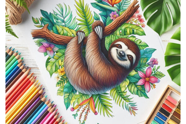 sloth coloring pages featured image