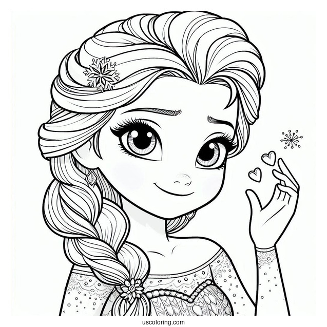 Easy Elsa Coloring Sheet For Young Kids